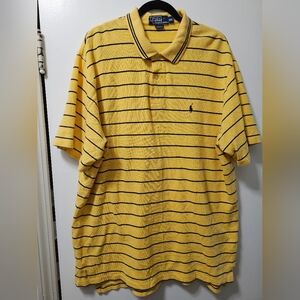 Polo by Ralph Lauren Yellow Striped Men's Shirt. Size XXL.